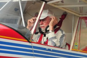 Don Coleman Preparing for departure with Dakota Hawk on First Flight After Rebuild 1 July 2016