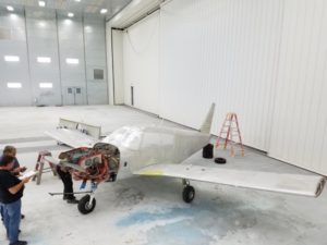 HAWK's Cherokee being prepped for paint.