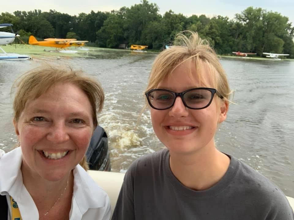 Krista and Beth Inspecting the Seaplanes at AirVenture 2019 Courtesy & © Beth Stanton